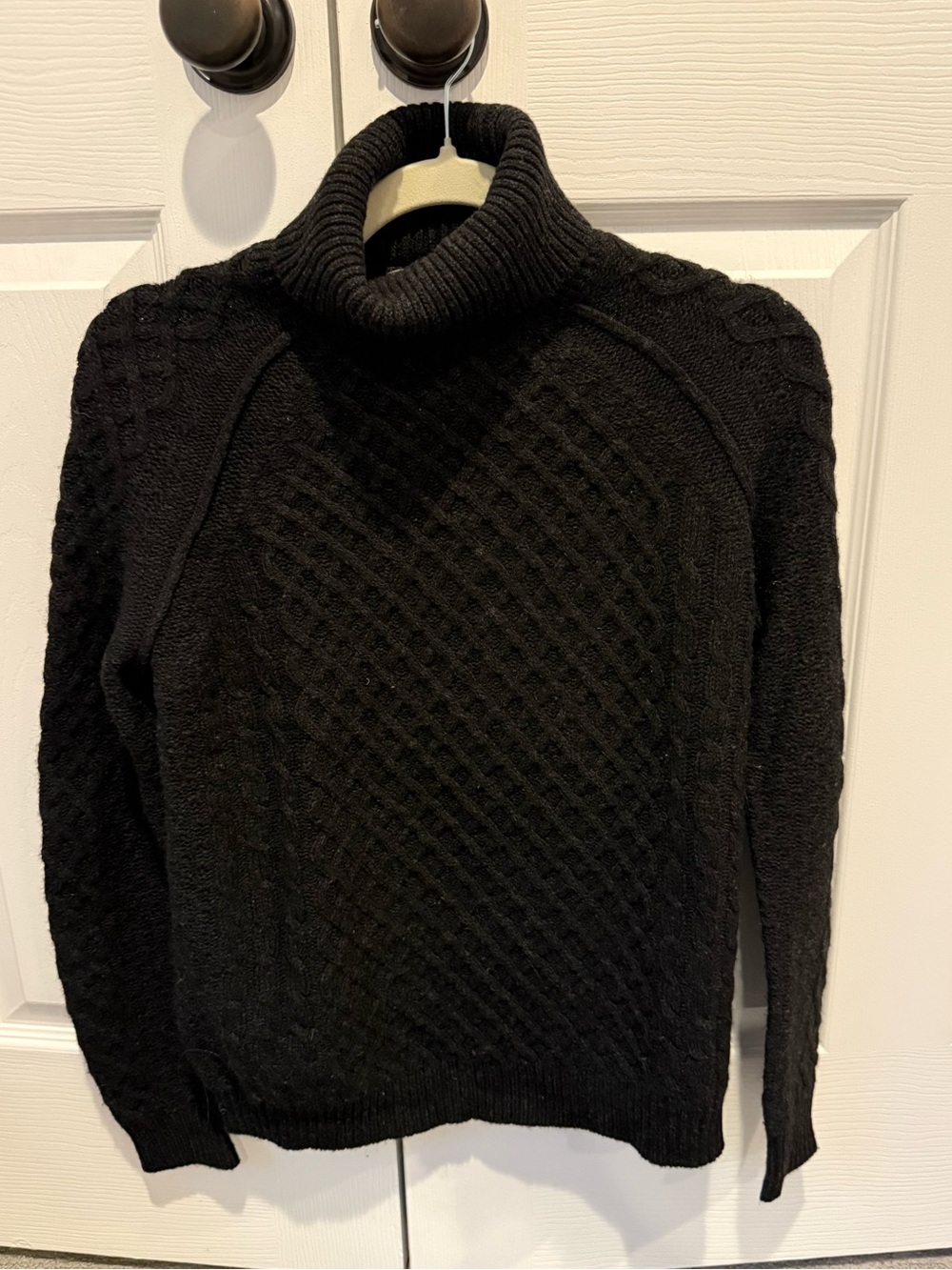 Vince Charcoal Grey Wool Blend Cableknit Turtleneck Sweater Size XS